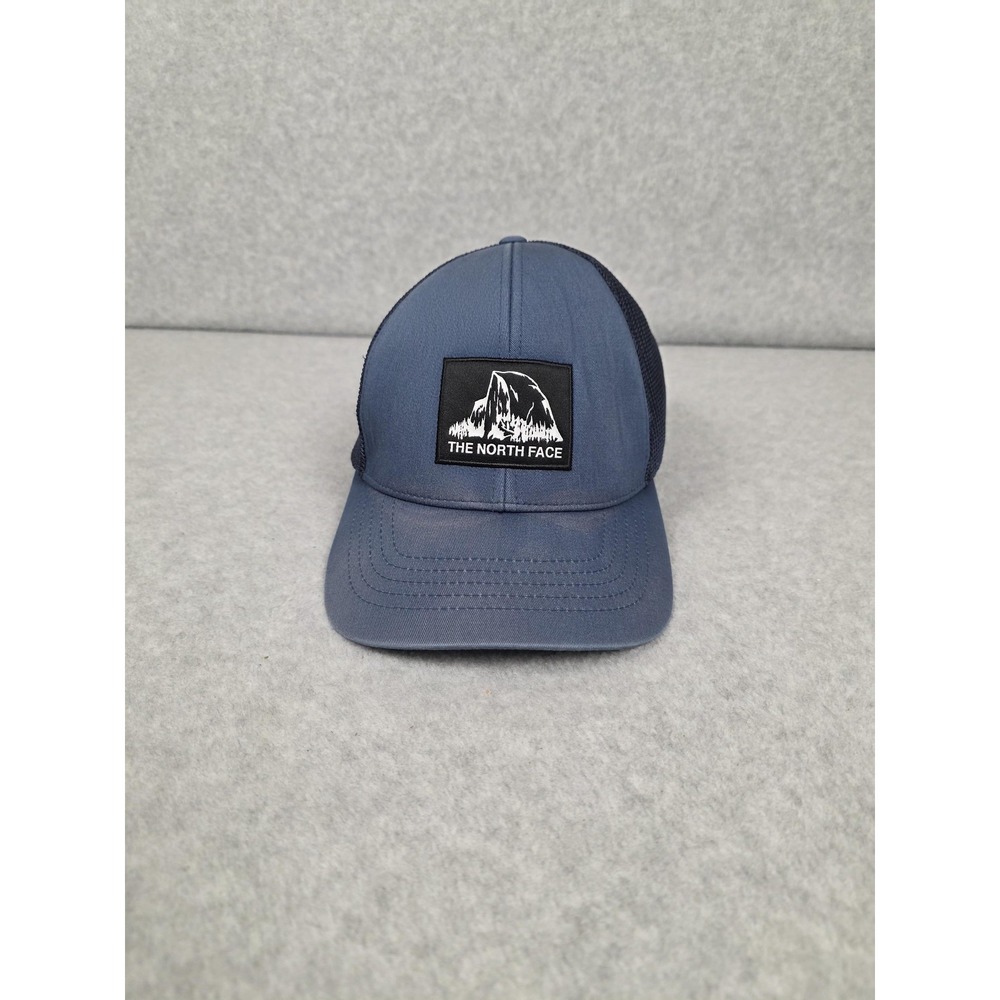 The North Face Hat Cap Fitted Blue Mesh Trucker Patch Logo Mens Outdoor‎